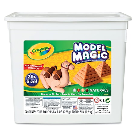 Crayola Model Magic Modeling Compound, 8 oz Packs, 4 Packs, Assorted Natural Colors, 2 lbs 232412